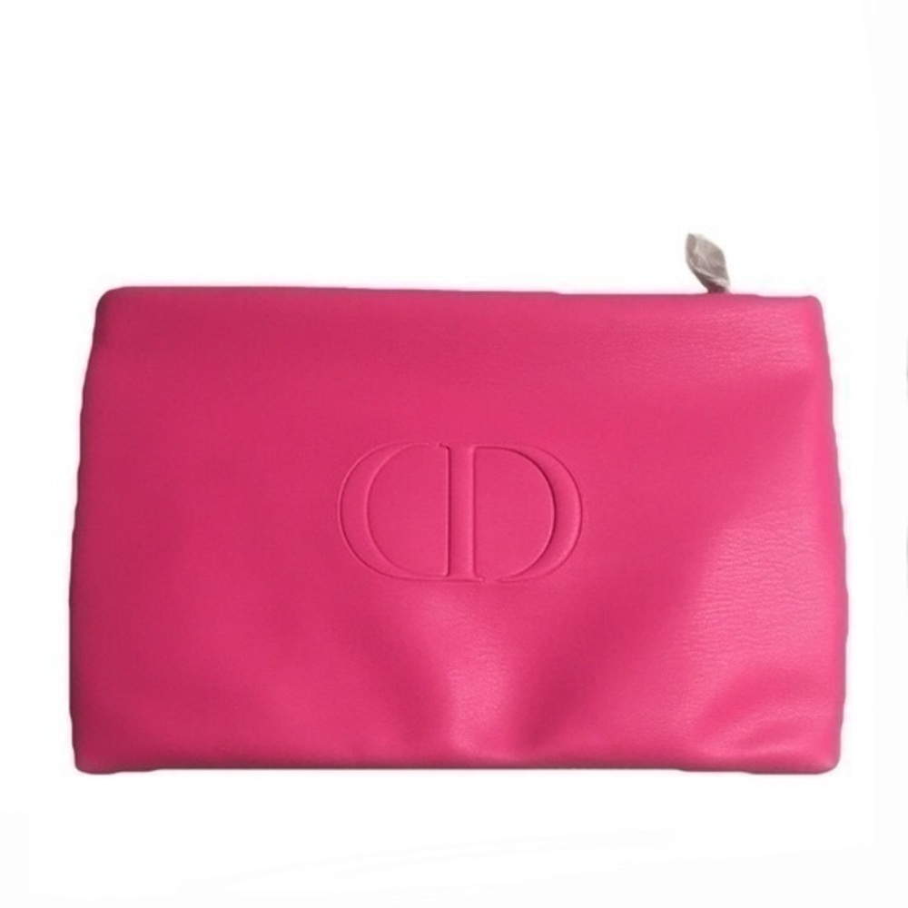 Dior Logo Red & Pink Cosmetic Trousse clutch NWT Christian Dior
